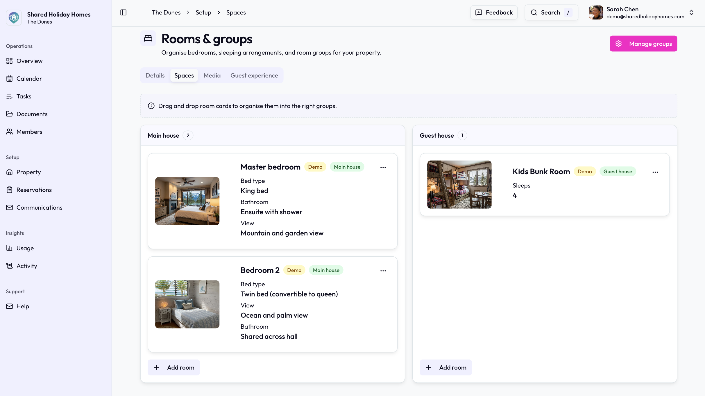Shared Holiday Homes product screenshot for January 2026